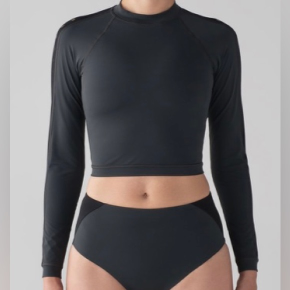 lululemon athletica Other - Lululemon Women's Black Sea Courage Rash Guard
Swimwear Long Sleeve